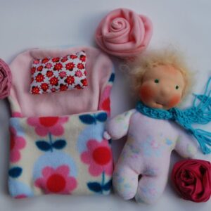 immertreu mini stoffpuppe mit schlafsack